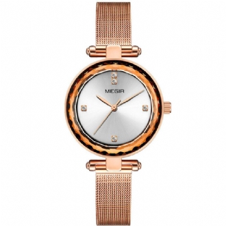 Diamond Vattentät Casual Style Damklocka Milanese Steel Quartz Watches