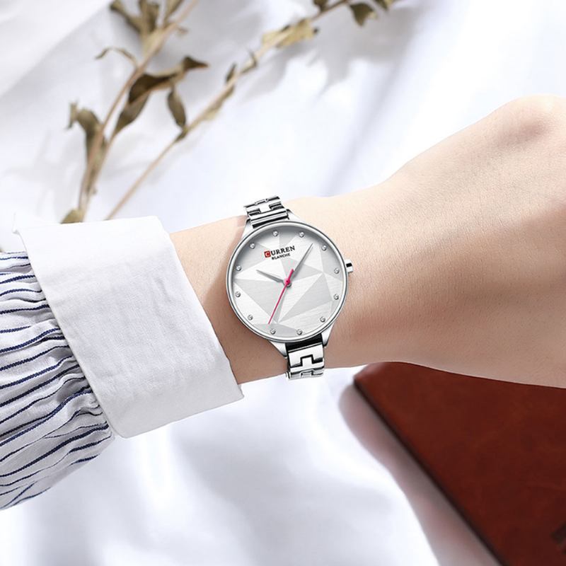 Elegant Design Damarmbandsur Crystal Full Steel Quartz Watch