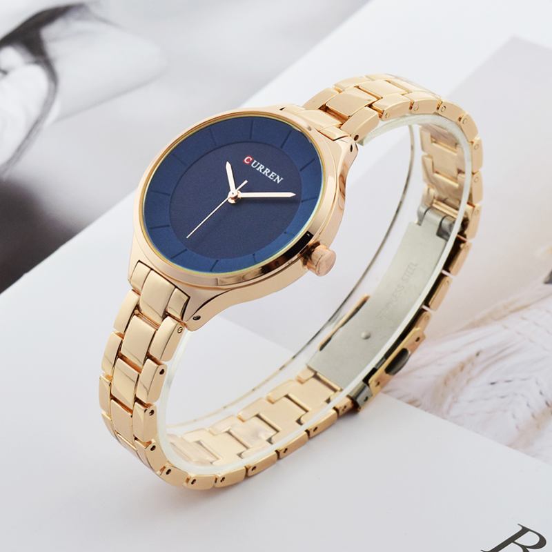 Full Steel Elegant Design Damklocka Business Style Quartz Watch