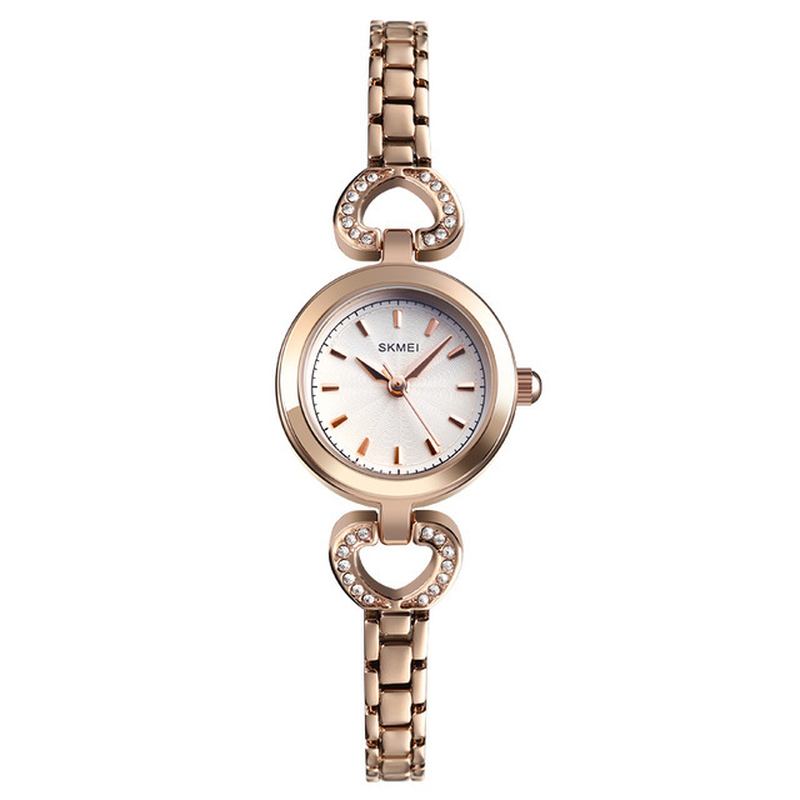 Lyx Kristall Rostfritt Stål Elegant Mode Dam Armbandsur Quartz Watch