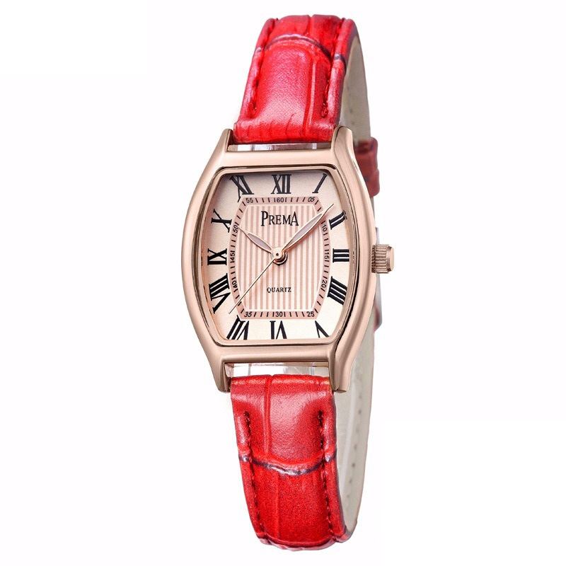 Mode Casual Romerska Siffror Pu Läderband Dam Quartz Watch Armbandsur