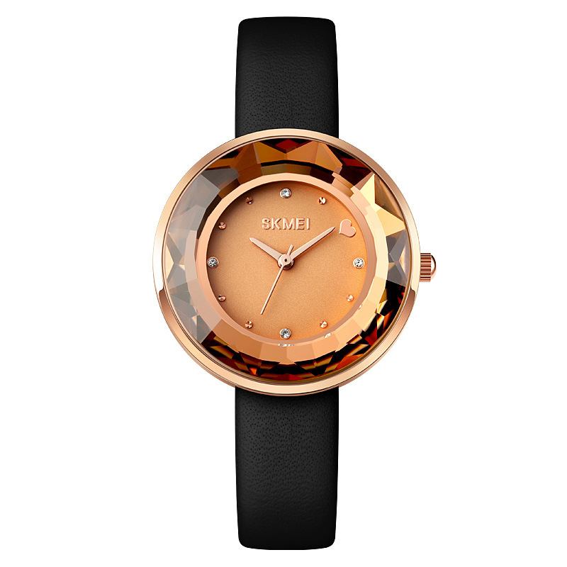 Mode Damklocka Tredimensionell Skärspegel Enkel Liten Urtavla Lady Quartz Watch