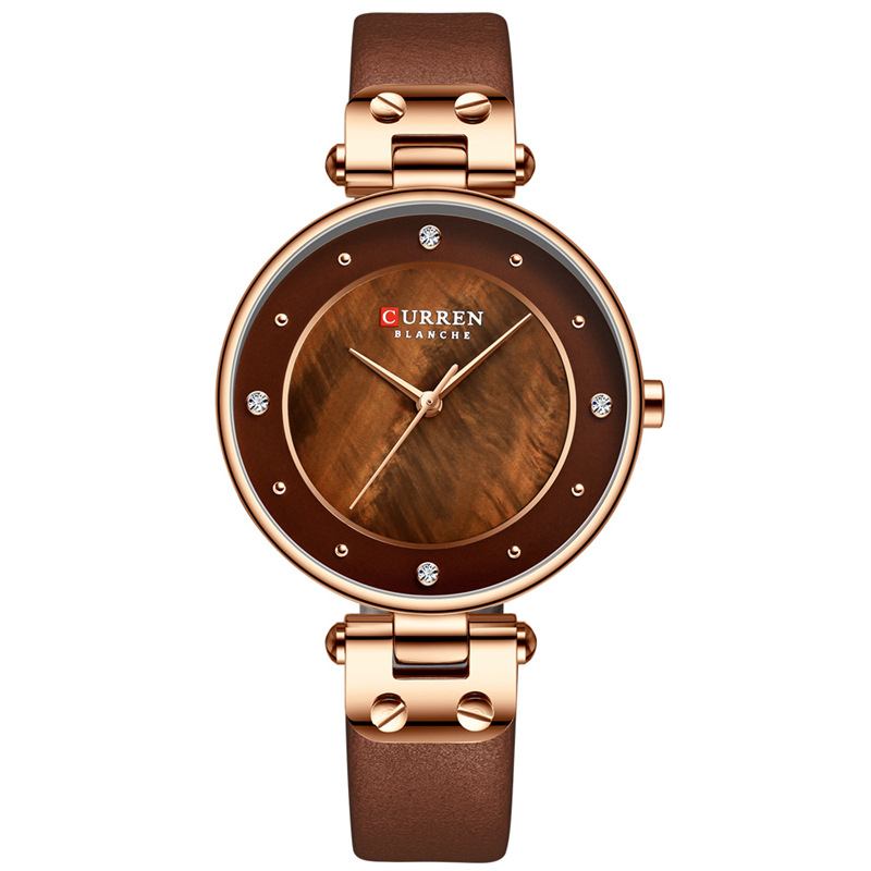 Mode Kristallfodral Casual Dial Kvinnor Quartz Watch