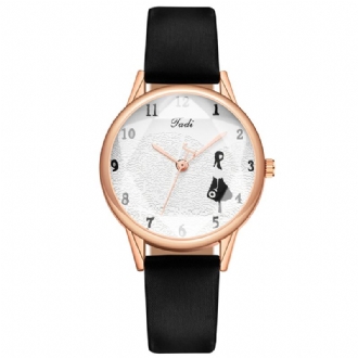 Mode Läderrem Little Girl Mönster Casual Style Kvinnor Watch Quartz Watch