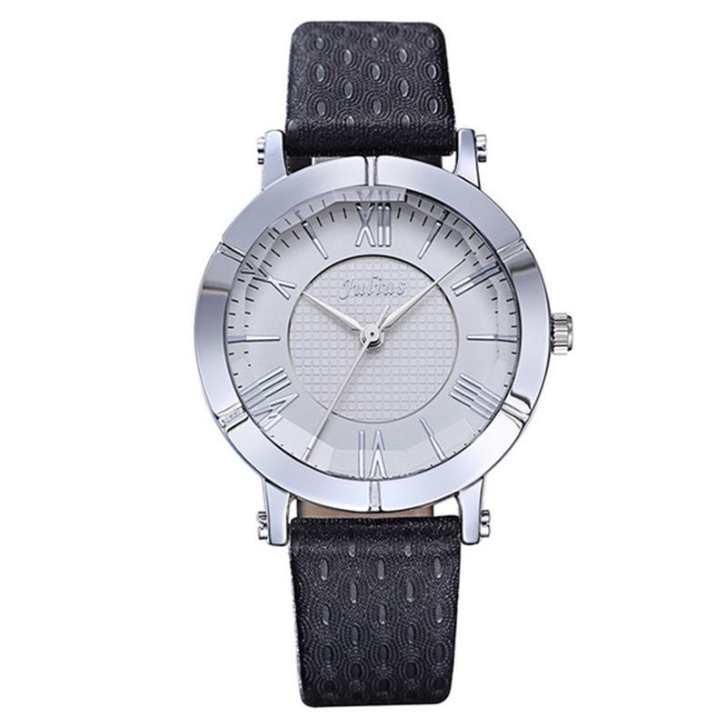 Mode Lyxigt Läderrem Dam Student Quartz Watch