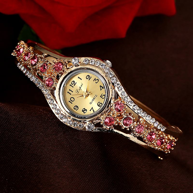 Modeabla Damarmbandsklocka Rhinestone Clock Quartz Watch