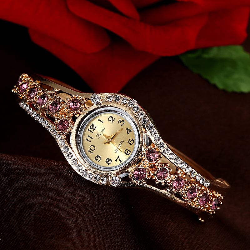 Modeabla Damarmbandsklocka Rhinestone Clock Quartz Watch