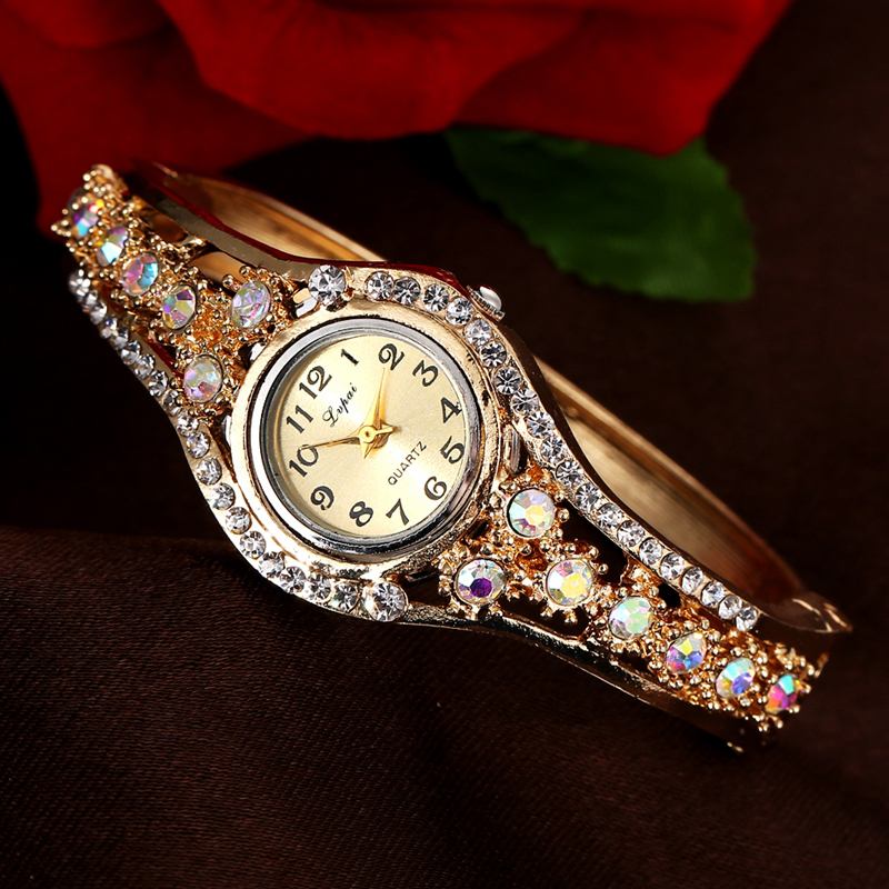 Modeabla Damarmbandsklocka Rhinestone Clock Quartz Watch