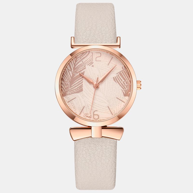 Modeabla Roliga Trendiga Kvinnor Klockor Trädmönster Urtavla Rose Gold Fall Läderband Quartz Watch