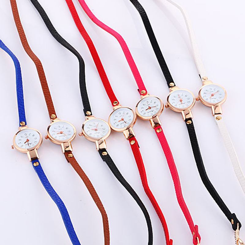 Retro Pu-rem Rhinestone Flerlager Damklocka Metall Blå Kristall Justerbar Armbandsur Quartz Watch