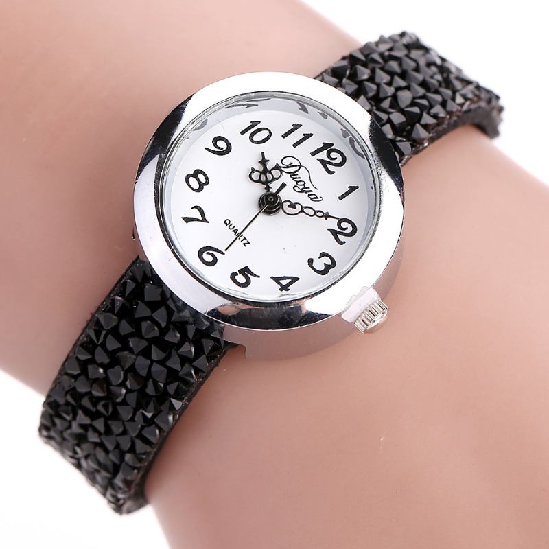 Retro Stil Dam Armband Watch Present Läderrem Quartz Watches