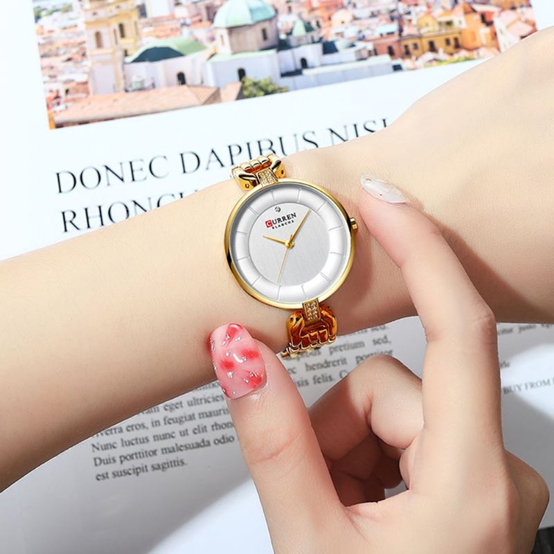 Rhinestone Elegant Design Dam Armbandsur Casual Style Quartz Watch