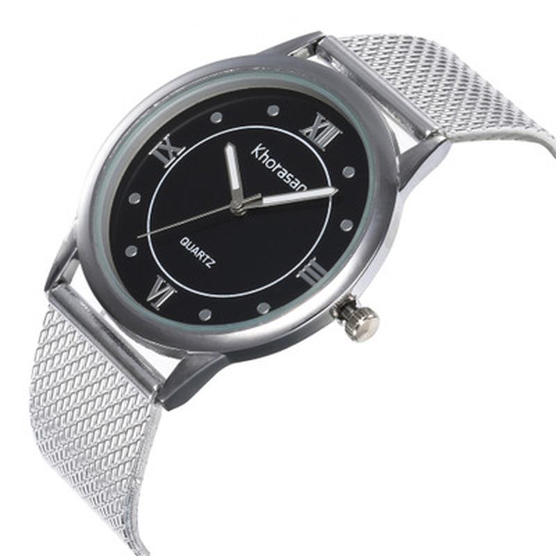 Romersk Skala Simulering Plast Mesh Bälte Casual Style Mode Damklocka Quartz Watch