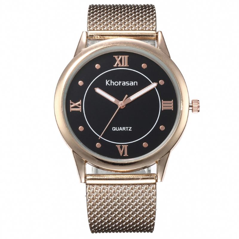 Romersk Skala Simulering Plast Mesh Bälte Casual Style Mode Damklocka Quartz Watch