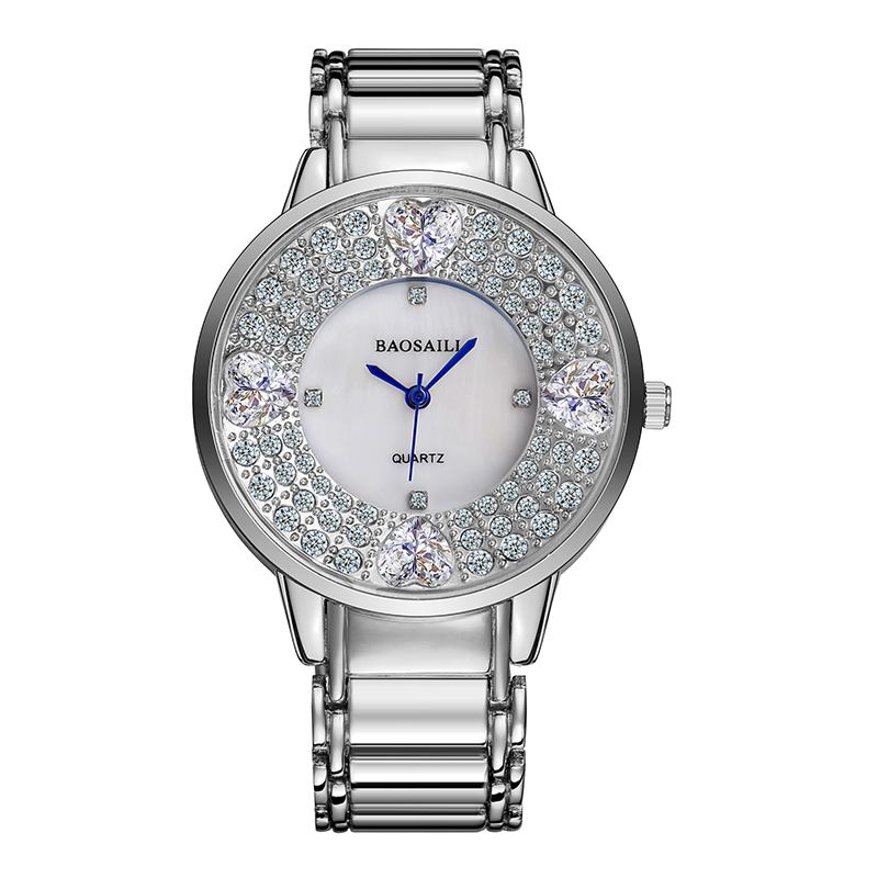 Skinande Damarmbandsur Hjärtaimitation Diamond Quartz Watch