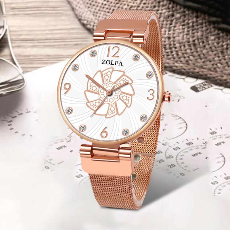 Ultratunn Damarmbandsur Mesh Steel Band Quartz Watches