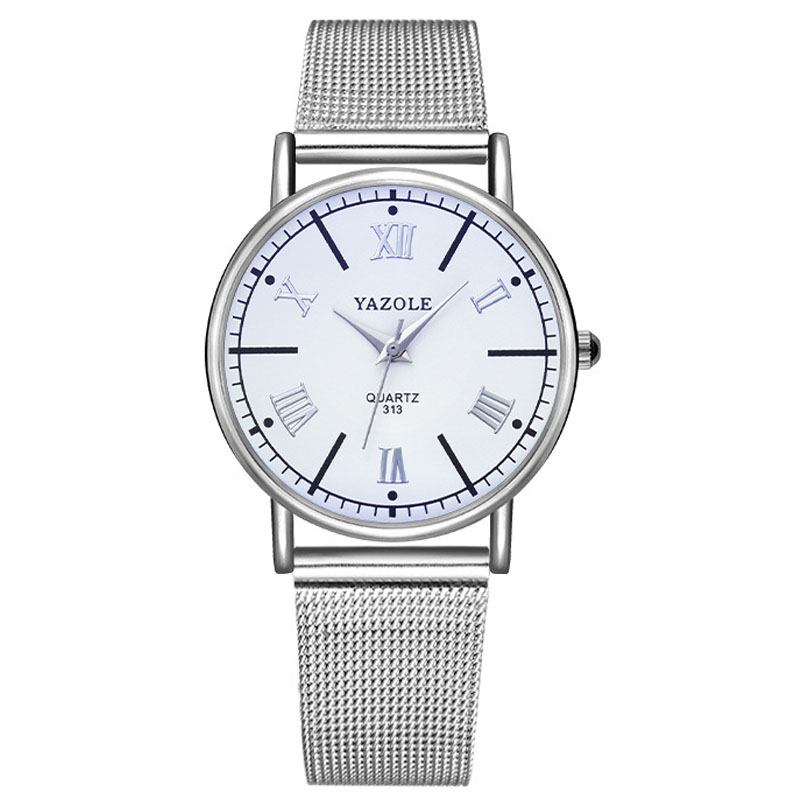 Urban Mode Damklocka 3atm Vattentät Rostfritt Stål Mesh-rem Lyxstil Lady Quartz Watch