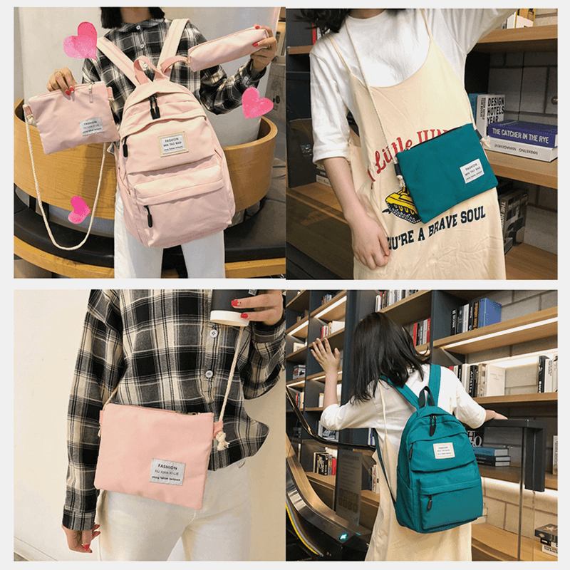 3 St Casual Backpack Axelväska Crossbody-väska För Män Kvinnor