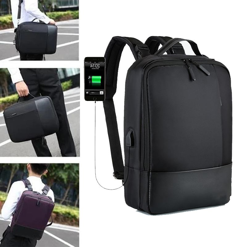 Herr Ny Multifunktionell Ryggsäck Axelväska Business Bag Med Usb-laddningsport