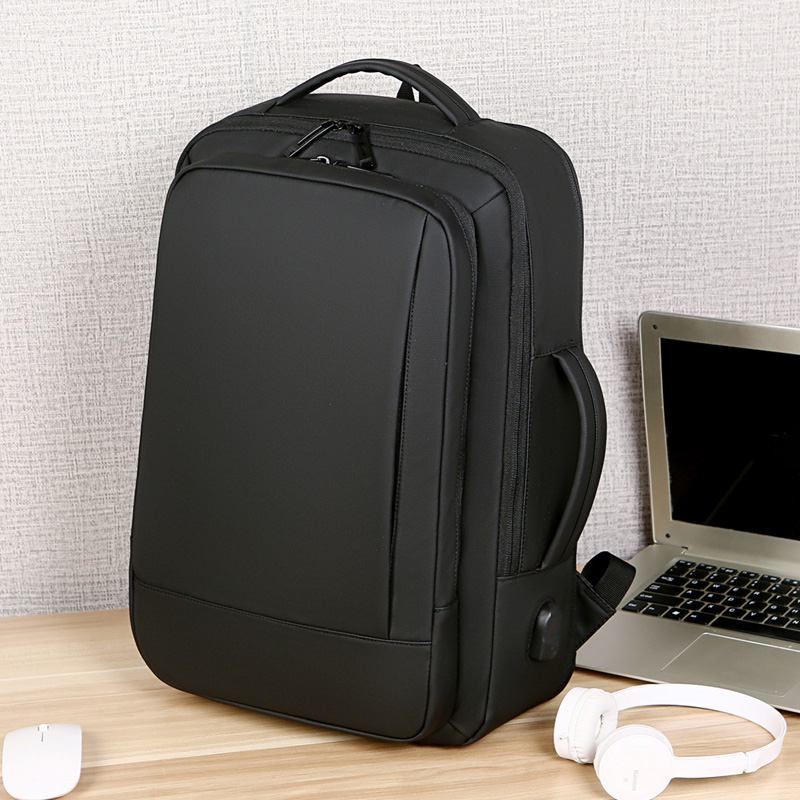 Herr Oxford 15.6 Tums Usb-laddning Multi-pocket Business Laptop Bag Ryggsäck