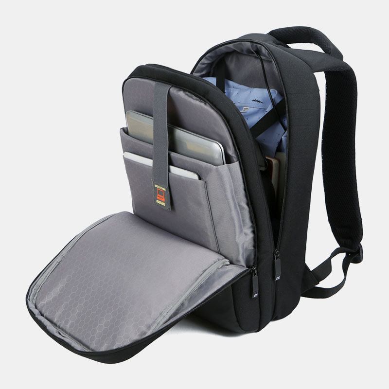 Herr Polyester 15.6 Tums Usb-laddning Vattentät Business Laptop Bag Ryggsäck