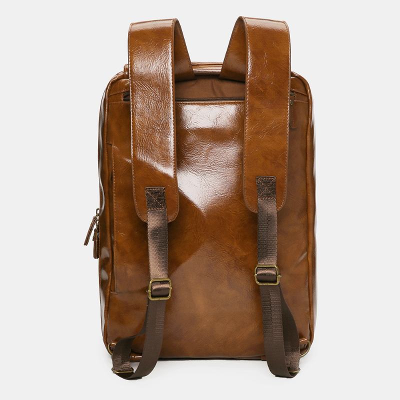 Herr Vintage Business Multi-pocket Ryggsäck Stor Kapacitet Vattentät Multi-carry Portfölj Crossbody Bag