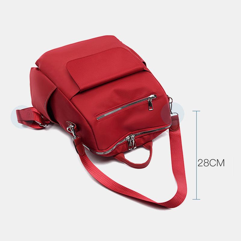 Kvinnor Casual Oxford Stor Kapacitet Flap Pocket Convertible Strap Outdoor Travel Crossbody Bag Ryggsäck