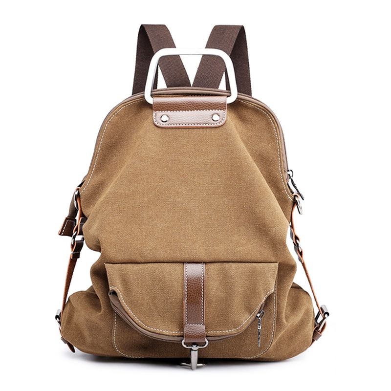 Kvinnor Multifunktionell Casual Messenger Bag Canvas Ryggsäck