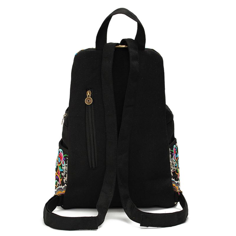 Kvinnor National Style Broderi Dragkedja Creative Backpack