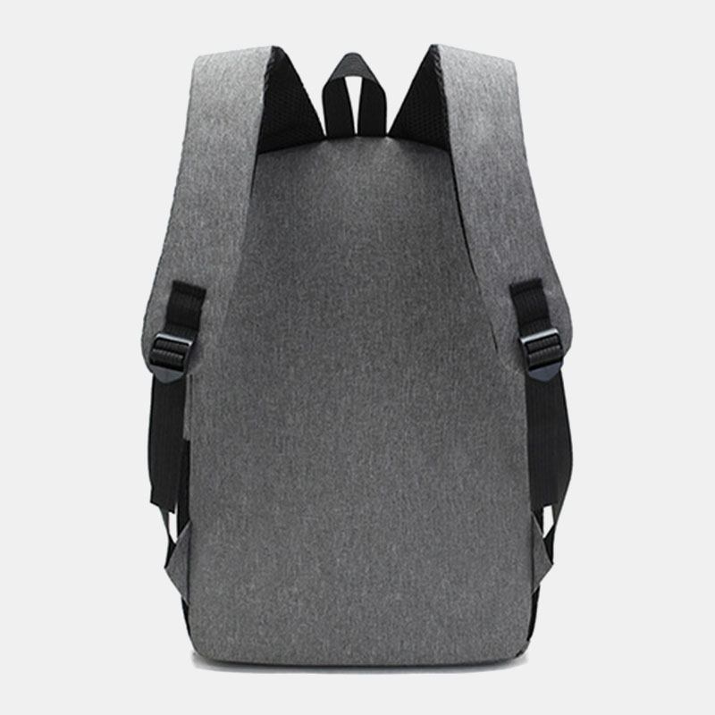 Män 3st Nylon Usb-laddning Slitstyrka Mode Casual Laptopväska Ryggsäck Crossbody-väska Clutchväska