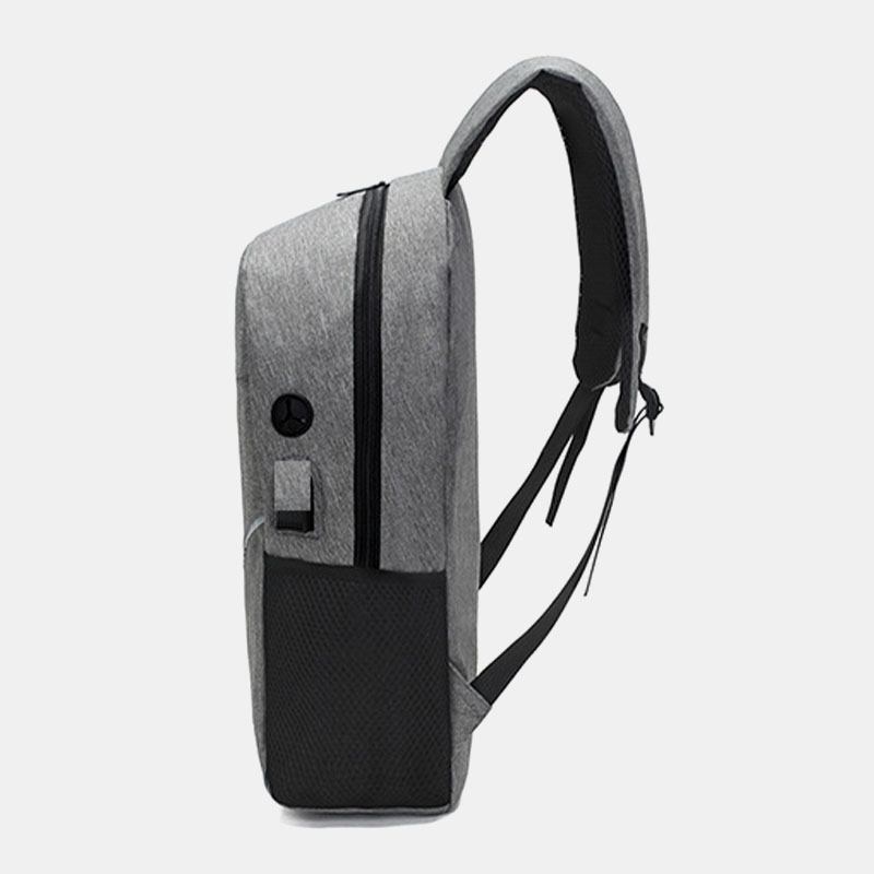 Män 3st Nylon Usb-laddning Slitstyrka Mode Casual Laptopväska Ryggsäck Crossbody-väska Clutchväska