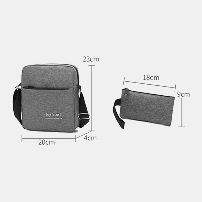 Män 3st Nylon Usb-laddning Slitstyrka Mode Casual Laptopväska Ryggsäck Crossbody-väska Clutchväska