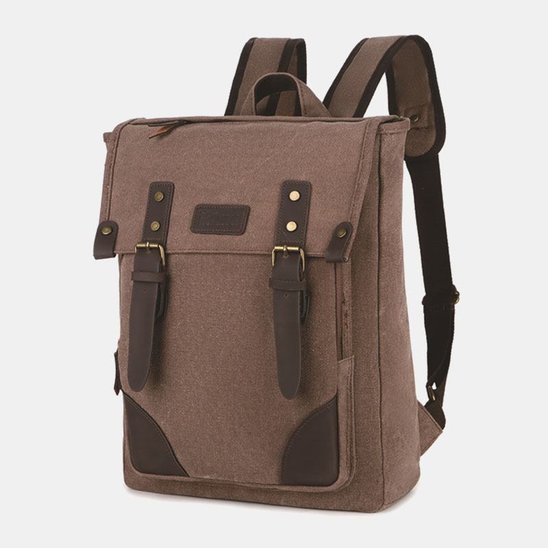 Män Canvas Outdoor Travel Stor Kapacitet 14 Tums Laptopväska Skolväska Travel Bacpack