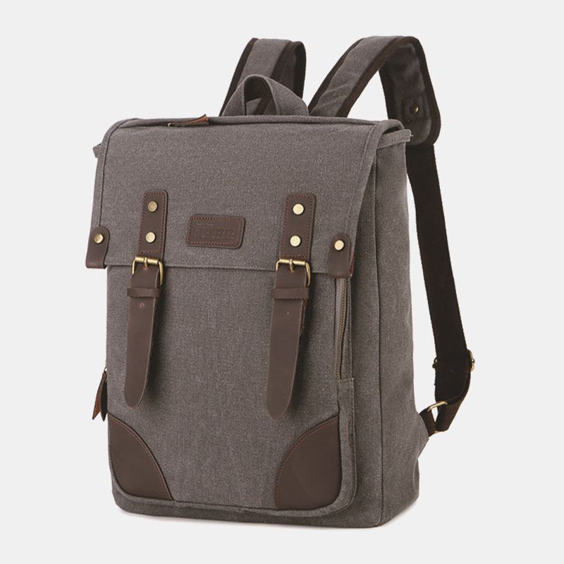 Män Canvas Outdoor Travel Stor Kapacitet 14 Tums Laptopväska Skolväska Travel Bacpack