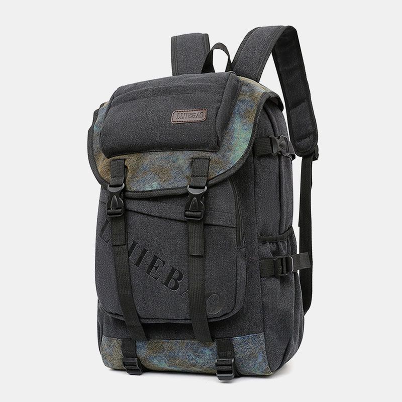 Män Canvas Stor Kapacitet Tactical Outdoor Traveling 14 Tums Laptopväska Skolväska Ryggsäck