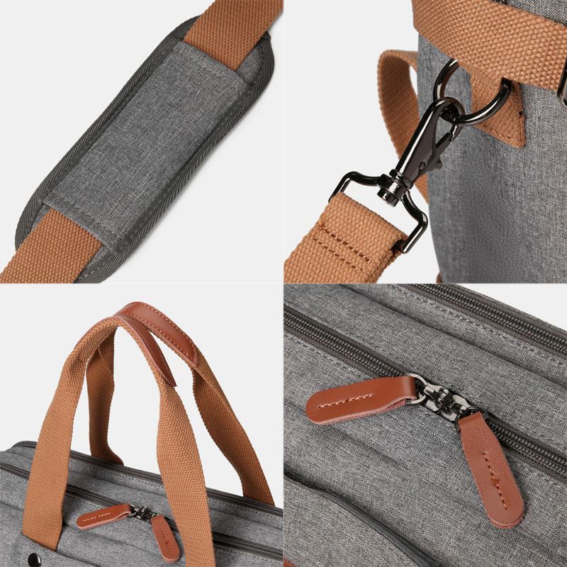 Män Casual Multicarry Stor Kapacitet 15.6/17 Tums Bärbar Datorväska Ryggsäck Crossbody-väska Med Flera Fickor