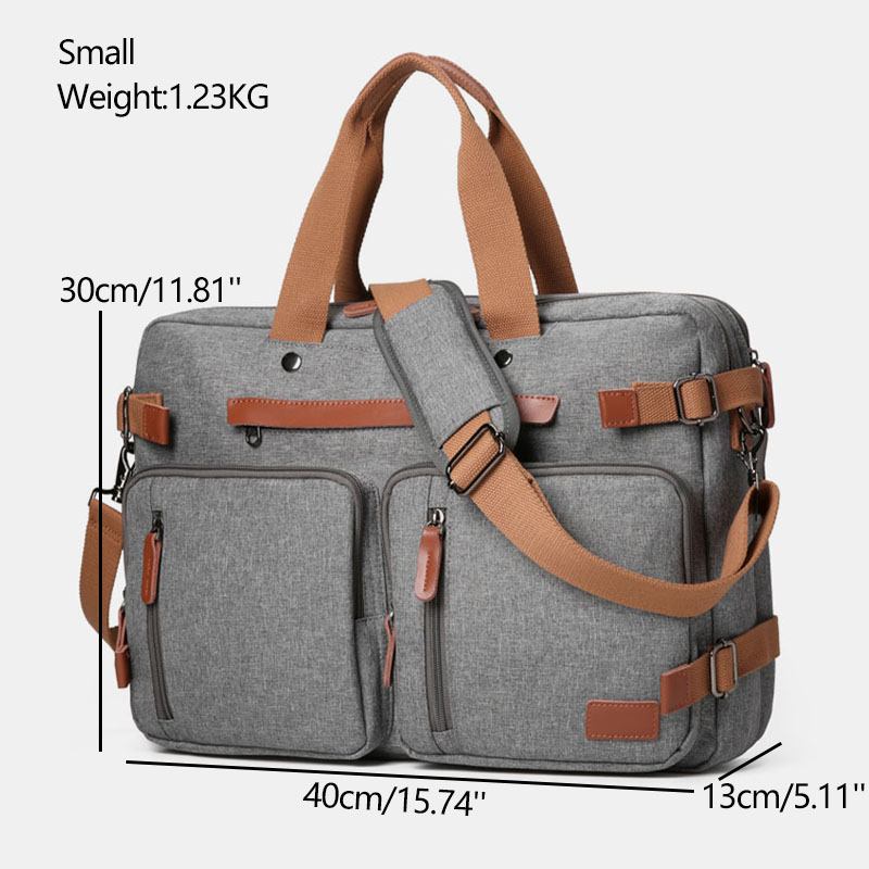 Män Casual Multicarry Stor Kapacitet 15.6/17 Tums Bärbar Datorväska Ryggsäck Crossbody-väska Med Flera Fickor