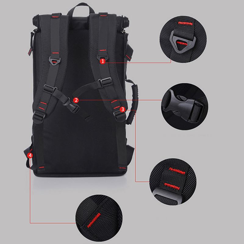 Män Multi-carry Stor Kapacitet Resor Utomhus Multi-function 15.6 Tum Laptop Bag Resväska Ryggsäck