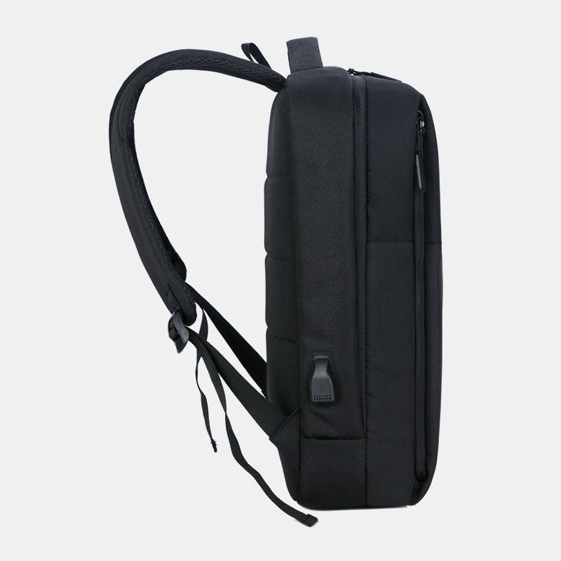 Män Polyester Usb Laddning Stor Kapacitet Business Laptop Bag Ryggsäck