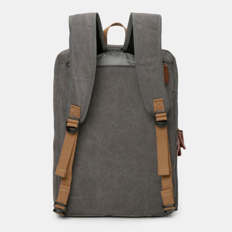 Män Vintage Casual Canvas Stor Kapacitet 17 Tums Bärbar Datorväska Ryggsäck Crossbody-väska Med Flera Fickor