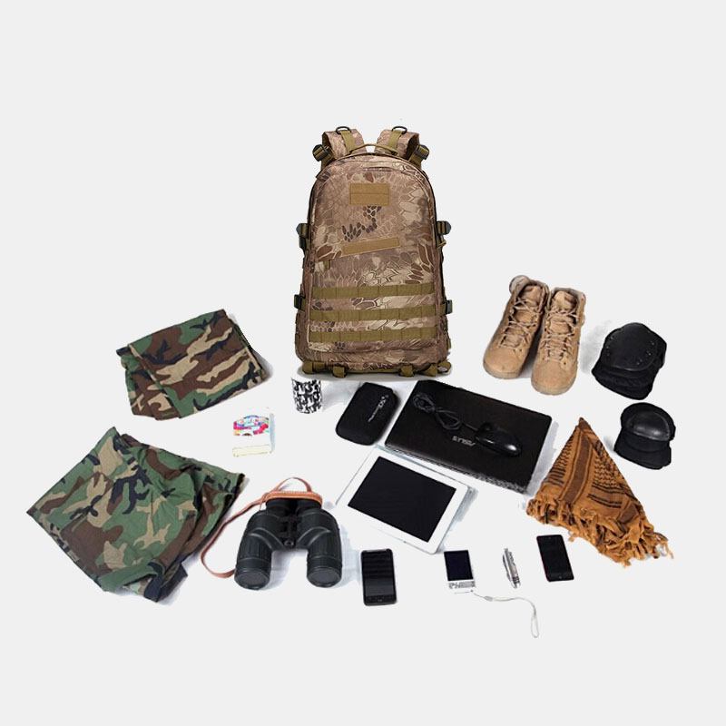 Ryggsäck Med Tre Nivåer Bergsklättring Axel Kamouflage Vattentät Tactical Bag 3d Ryggsäck