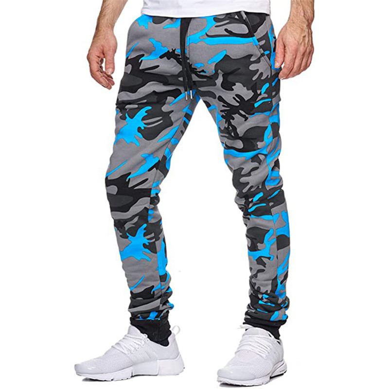 Casual Camouflage Mid-wist High-stretch Med Tryck Stretch Sports Jogging Byxor