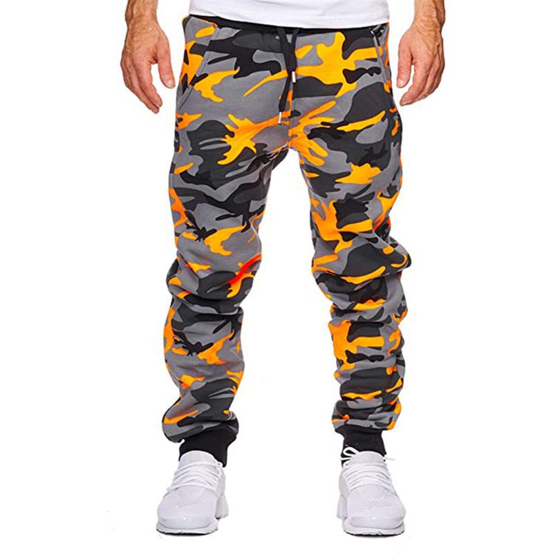 Casual Camouflage Mid-wist High-stretch Med Tryck Stretch Sports Jogging Byxor