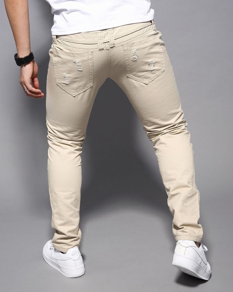 Casual Dubbel Midja Ripped Casual Cargo Byxa