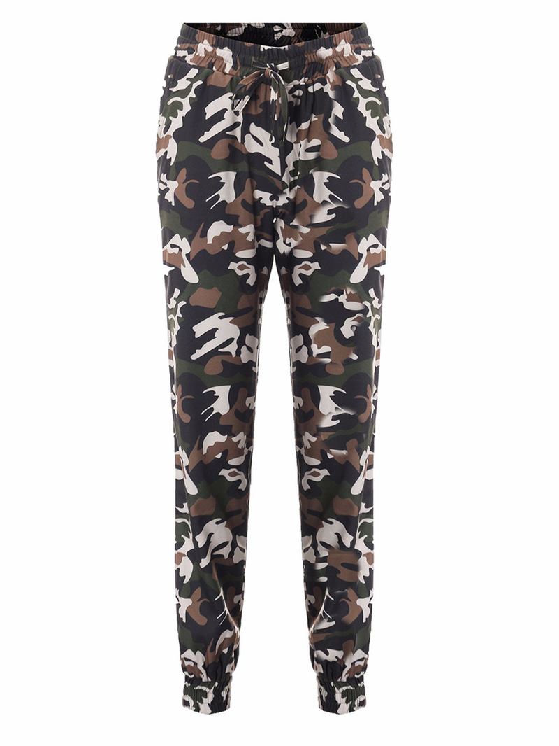 Casual Kvinnor Skinny Camouflage Byxor