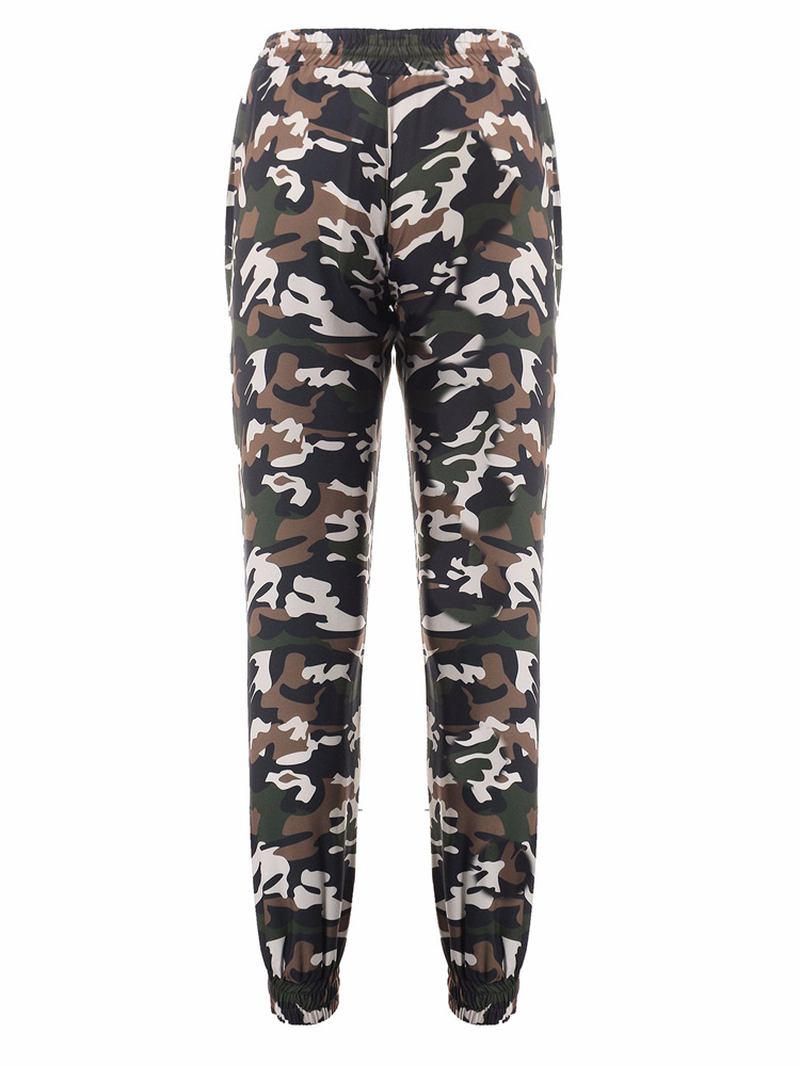 Casual Kvinnor Skinny Camouflage Byxor