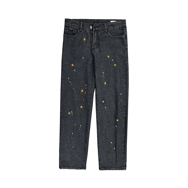 Fried Street Pants Herr Vår Och Höst National Tide Broderi Jeans