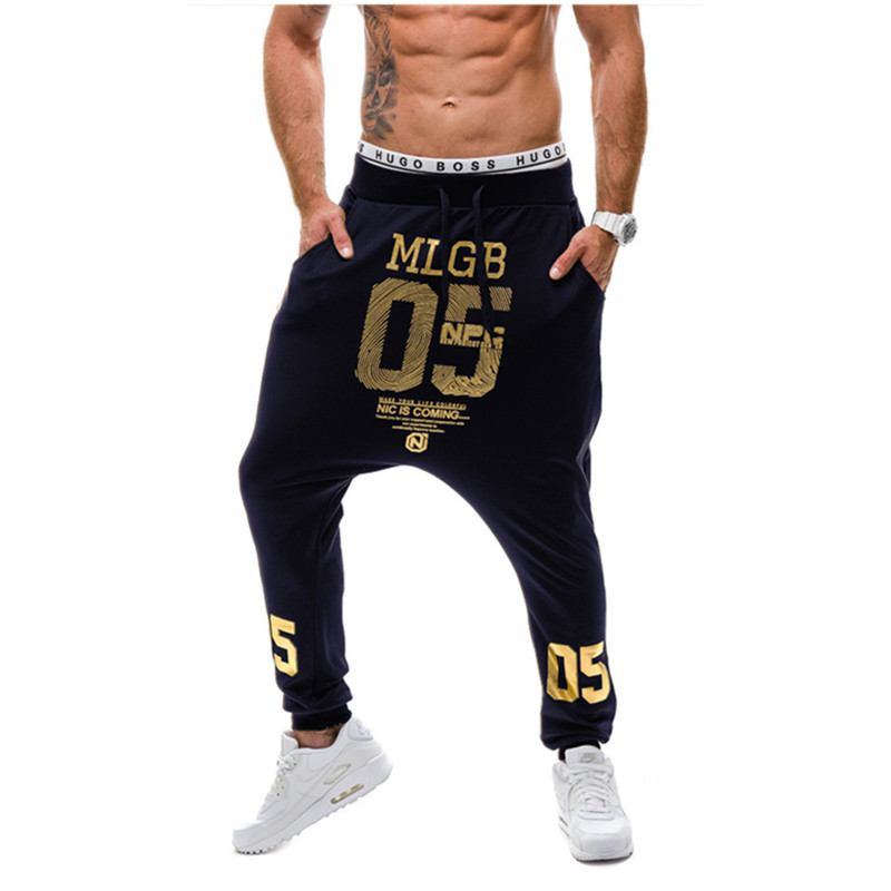 Haremsbyxor För Män Alphabet Med Tryck Low-grade Baggy Pants