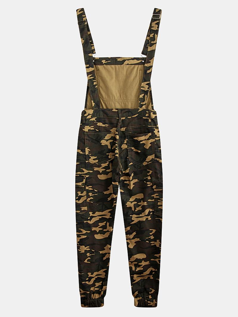 Herr Camo Tryckt Ankel Lång Elastisk Casual Jumpsuits Hängselbyxor