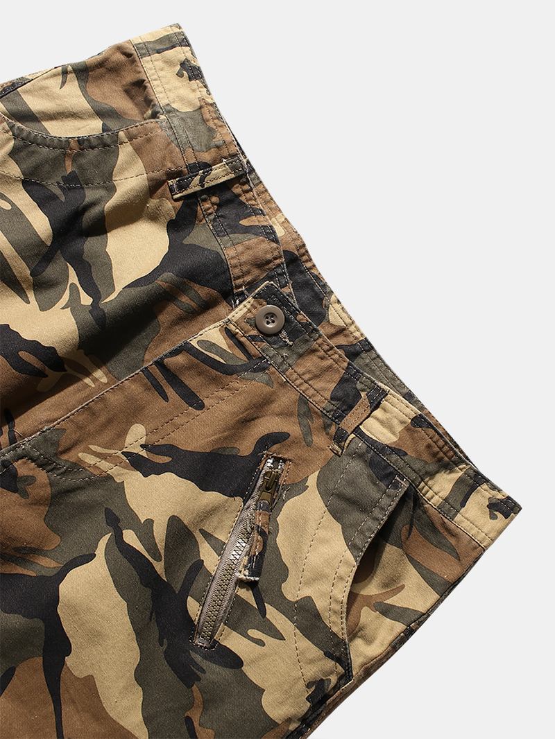 Herr Camo Utility Street 100% Bomull Tie Cuff Cargo Byxor